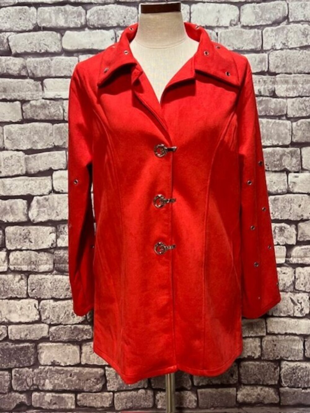 Radzoli Red Suede Like Fabric Jacket Size XL